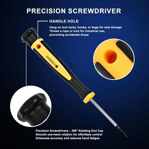 Miniatura 4 de Juego de destornilladores magnéticos de 43 piezas con estuche, juego de destornilladores profesionales con ranura Phillips Torx Hex Pozidriv