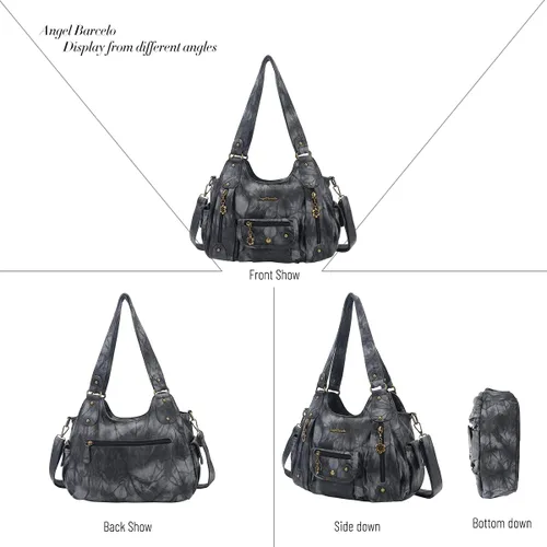 Miniatura 3 de Angel Barcelo Bolsos de cuero sintético para mujer, bolso de hombro, a la moda, bolsas para niñas