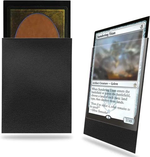 Fabmaker - Juego de 200 fundas negras para tarjetas, fundas estándar resistentes MTG mate, acabado trasero mate, barajado perfecto, protege todas