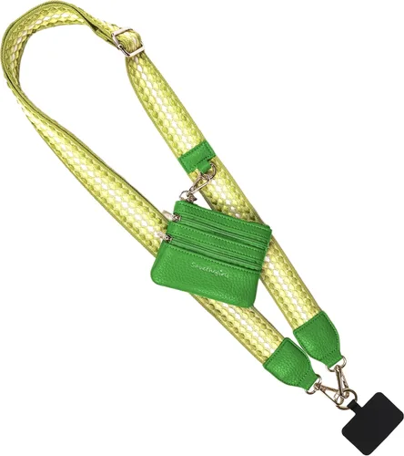 Miniatura 20 de Save the Girls Correa Original Clip and Go para Teléfono Original (Patrón Verde/Morado - Bolsa Verde) - Correa Cruzada para Teléfono con Cadena