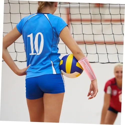 Miniatura 8 de 1 par de muñequeras de voleibol deportivas elásticas para mujer, manga acolchada para el codo para mujer, mangas de compresión cómodas