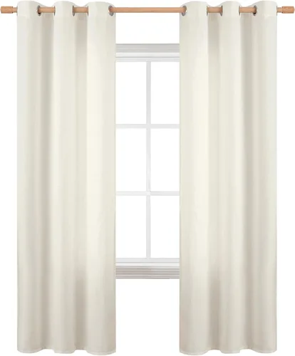 Miniatura 90 de BGment Cortinas de Lino Beige de 63 Pulgadas de Largo 2 Paneles - Tratamientos para Ventanas con Textura de Arpillera Filtrantes de Luz Cortinas