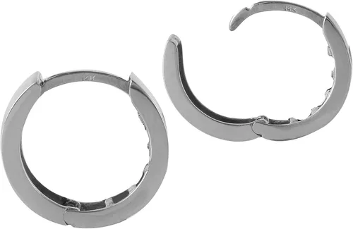 Miniatura 2 de Galaxy Gold GG Pendientes de aro de oro blanco de 14 quilates con esmeraldas naturales