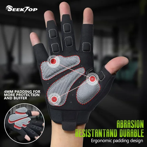 Miniatura 3 de Seektop Guantes de entrenamiento para hombres y mujeres, guantes de levantamiento de pesas con protección completa, excelente agarre, gimnasio