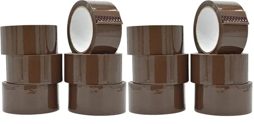 Miniatura 2 de 6 rollos de cinta de embalaje transparente para cajas de envío, 2 pulgadas x 110 yardas y 330 pies, cinta transparente resistente, diseñada