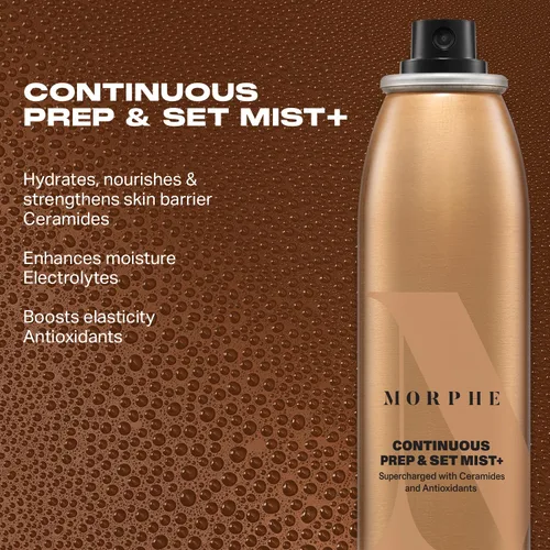 Miniatura 4 de Morphe Spray fijador de preparación continua y fijación, espray hidratante para maquillaje y preparación de la piel, enriquecido con ceramidas