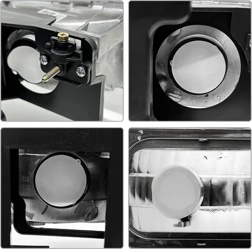 Miniatura 3 de para Sierra 1994-1998 Conjunto de Faros compatible con GMC C10/Sierra/Suburban/Yukon 1994-1998 con Parachoques y Esquina Carcasa Cromada