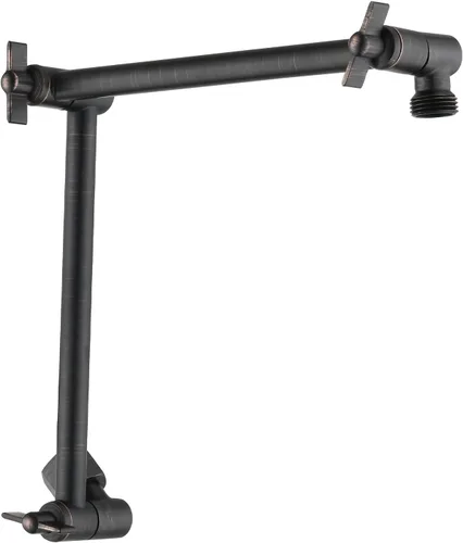 Miniatura 15 de PDPBath Brazo de extensión de cabezal de ducha de latón de 16 pulgadas, extensor de brazo de ducha ajustable en altura y ángulo flexible con juntas