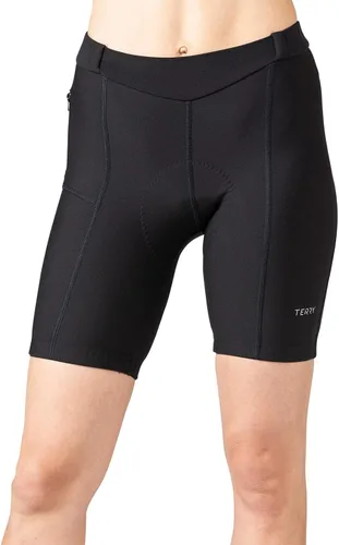 Terry Pantalones cortos de ciclismo Touring regulares, de compresión acolchada con entrepierna de 8 pulgadas para mujer