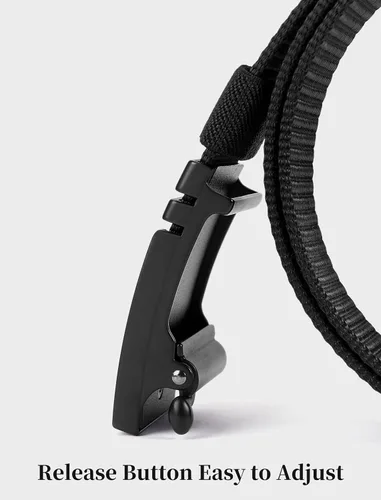 Miniatura 5 de SKiporty Cinturones tácticos de trinquete para hombres, cinturón de trabajo de nailon para golf con hebilla deslizante automática, ajuste ajustable