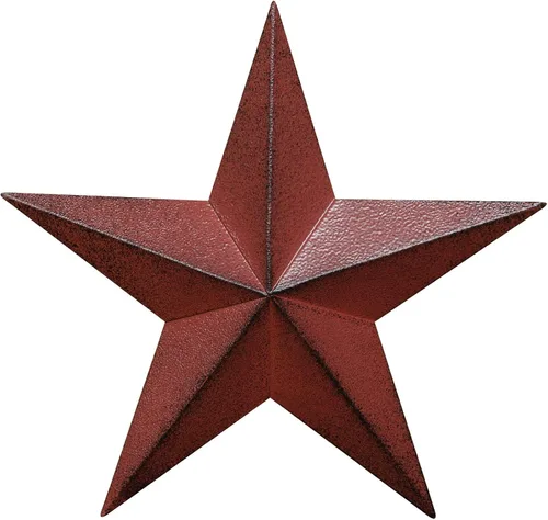 Miniatura 3 de CWI Gifts Estrella de granero de metal, estrella colgante galvanizada de 24 pulgadas, decoración de pared de granja, color negro, 1
