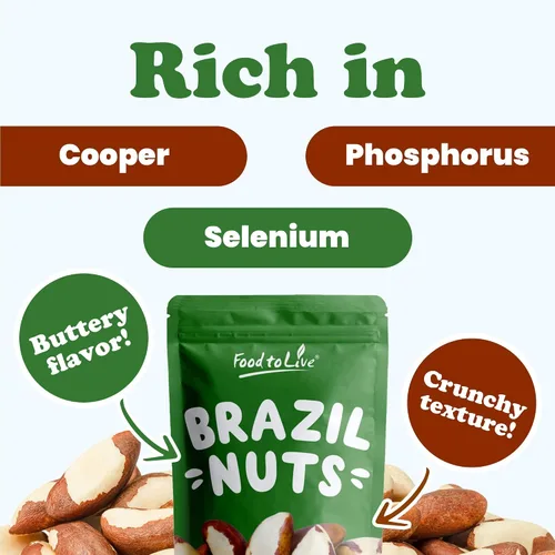 Miniatura 5 de Nueces de Brasil orgánicas Food to Live® (crudas, sin cáscara)