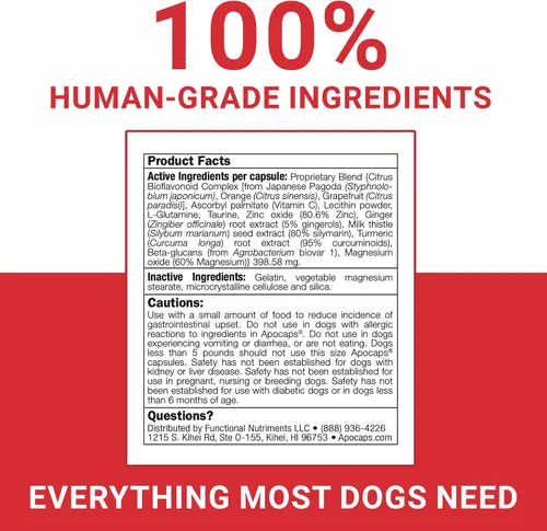 Miniatura 6 de apocaps CX apoptogen Fórmula para perros (90 Cápsulas), paquete de de 1