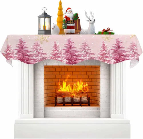 Miniatura 10 de Funda de bufanda de chimenea de Navidad, mantel superior, bufanda para Navidad, Halloween, Acción de Gracias, otoño, decoración de interiores
