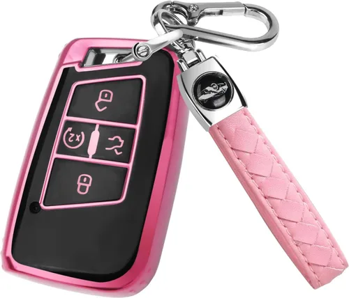 Miniatura 13 de MILD EAST - Funda para llavero Volkswagen con llavero, carcasa de llave de auto de TPU suave para Atlas Golf Alltrack Atlas Jetta Passat Arteon