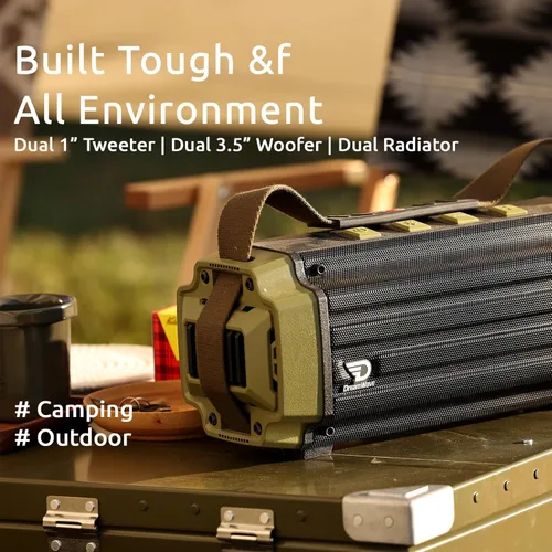Miniatura 4 de Dreamwave Tremor III - Altavoz Bluetooth para exteriores, 100 W, 107 dB, sonido de alta fidelidad, graves profundos, estéreo fuerte, IP66