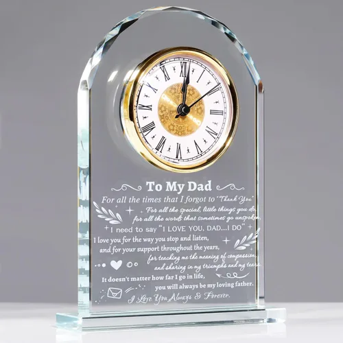 Miniatura 8 de YWHL Regalos de cumpleaños para mujeres y hombres, regalo significativo de agradecimiento para mujeres, reloj de mesa de vidrio grabado con láser