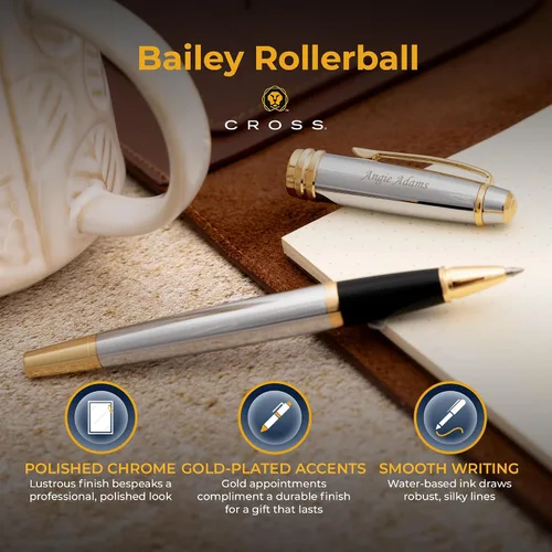 Miniatura 4 de Dayspring Pens Cross Bailey Medalist - Bolígrafo de punta redonda personalizada Bolígrafos cruzados de lujo grabados personalizados para hombres