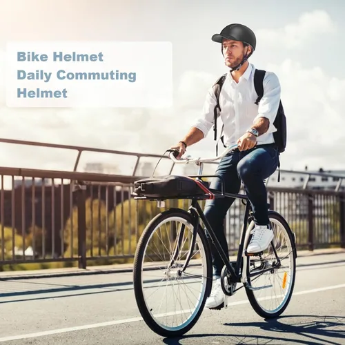 Miniatura 7 de Shinmax Casco de bicicleta – Casco de ciclismo ligero ajustable estilo gorra de béisbol con visera larga, tira reflectante, para viajes urbanos