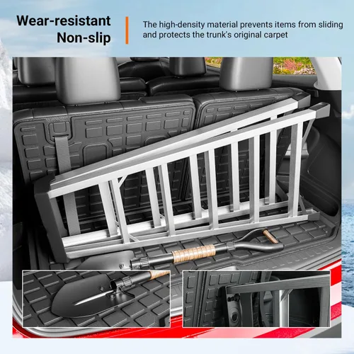 Miniatura 4 de powoq Alfombrilla de carga compatible con Honda Pilot 2016-2025 (No Elite) Alfombrilla de maletero con respaldo Alfombrilla de carga TPE