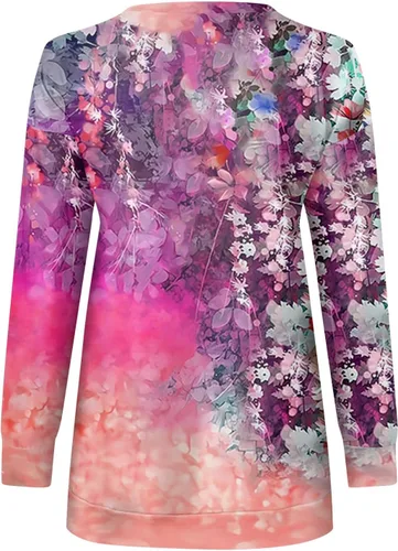 Miniatura 3 de GIANTHONG Sudadera de gran tamaño para mujer, media cremallera, casual, holgada, de manga larga, con estampado de moda, ropa Y2K