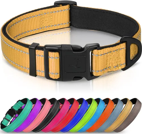 Miniatura 21 de Joytale - Collar reflectante para perro, collar de nailon transpirable con acolchado de neopreno suave para mascotas, ajustable para perros Verde