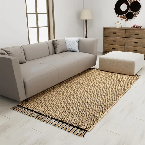 Miniatura 10 de Eco Crave Alfombra de pasillo de yute de 2,6 x 8 pies – Alfombra de diseño geométrico 100% natural de yute trenzada a mano, alfombra de acento