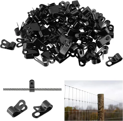 Miniatura 12 de Antrader Clips de cable tipo R, abrazaderas de cable de 0.12 pulgadas con tornillos, acero inoxidable 304, 100