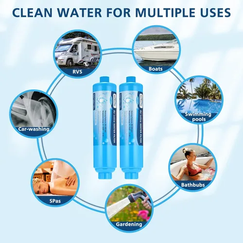 Miniatura 4 de 2 paquetes de filtro de agua Tastepure para vehículos recreativos, filtro de agua en línea avanzado para vehículos recreativos con protector