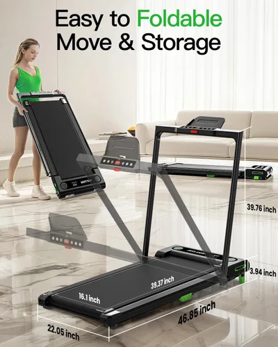 Miniatura 5 de Almohadilla para caminar con inclinación, cinta de correr con inclinación Akluer para el hogar, 2.5 HP pequeña para debajo del escritorio
