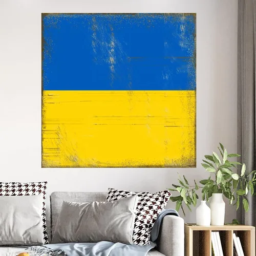 Miniatura 4 de Guangpat Calcomanías de pared con bandera nacional de Ucrania, mural patriótico de Ucrania, recuerdo de la ciudad del país, arte de pared, póster
