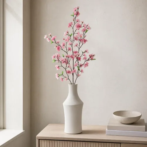 Miniatura 8 de Larksilk Rama de flor de cerezo rosa lavanda de 36 pulgadas, tallo de Sakura artificial alto para jarrones de suelo, arcos de boda y decoración