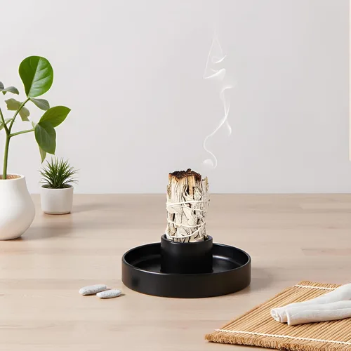 Miniatura 4 de Soporte para salvia, quemador de salvia blanca, soporte para salvia para quemar, cuenco para sahumerio, soporte para varitas de salvia, soporte