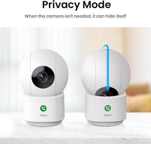 Miniatura 5 de aosu Cámara de Seguridad Interior de 4MP - Monitor de Bebé Cámara para Mascotas 2.5K 360° para Seguridad del Hogar con Router Wi-Fi de 5/2.4 GHz