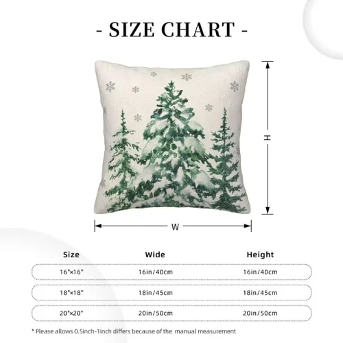 Miniatura 2 de Fundas de almohada de Navidad de 16 x 16 pulgadas, juego de 2 fundas de almohada verdes para decoración de árboles de Navidad, fundas de almohada
