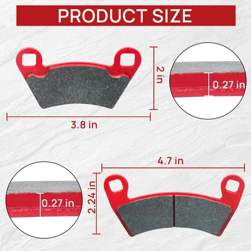 Miniatura 6 de Pastillas de freno Polaris mejoradas delanteras y traseras compatibles con Ranger XP 900 2012-2018, 2008-2013 500 700 800, 2014-2017 Diesel