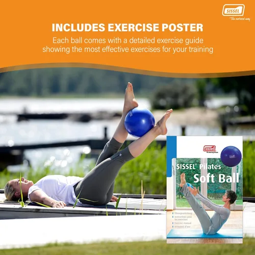 Miniatura 6 de SISSEL Pilates Soft Ball Gray 8.5 in Phthalate- & Latex-Free PVC for Deep Relaxation & Muscle Strengthening 340 lbs Capacity Includes