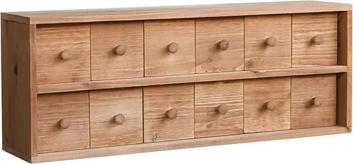 Cofre de almacenamiento de escritorio vintage con 12 cajones, cajón de escritorio para almacenamiento y organización, botiquín de madera maciza para