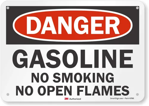 Miniatura 7 de SmartSign - U9-1240-ND_7x10 "Danger - Gasolina, No Smoking No Open Flames" Etiqueta Vinilo laminado de 7" x 10" Negro/Rojo sobre Blanco