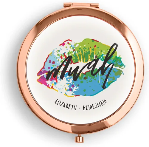 Miniatura 6 de WEDDINGSTAR Espejo compacto personalizado grabado personalizado, oro rosa - Fiesta en el jardín
