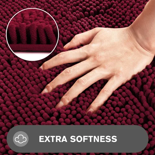 Miniatura 624 de Alfombra de baño pequeña de 12 x 18 pulgadas, lavable y absorbente, antideslizante, alfombra de baño de felpilla gruesa y suave para baño, ducha