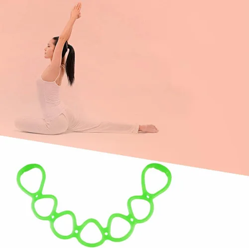 Miniatura 10 de Saycker Banda de ejercicio de resistencia y estiramiento de 7 anillos para fitness en casa, entrenamiento central, terapia física (rosa)