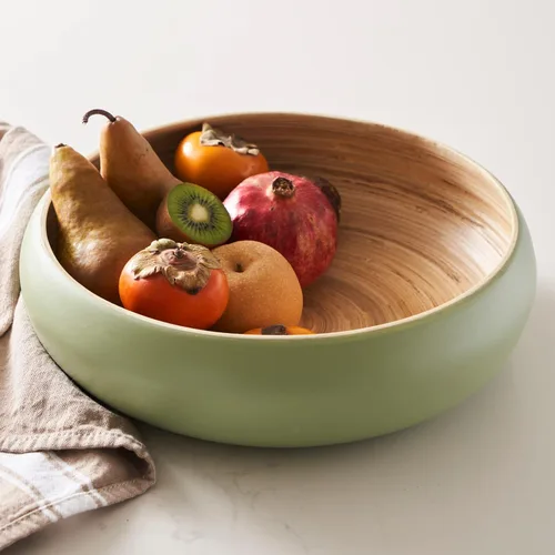 Miniatura 8 de Frutero para encimera de cocina – Bambú hilado hecho a mano, cesta grande de frutas de 11.75 pulgadas, cuenco decorativo ecológico para decoración