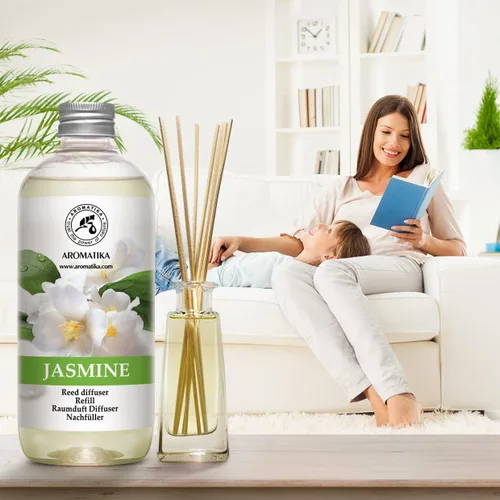 Miniatura 7 de Recambio difusor de varillas con aceite esencial de jazmín, 34 onzas líquidas, 2 x 16.9 fl oz, aceite de fragancia, ambientador de habitación