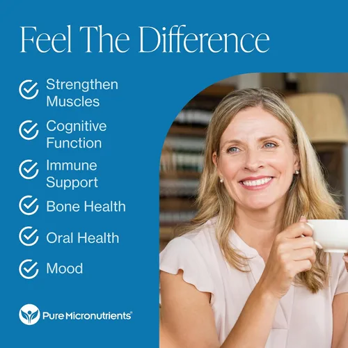 Miniatura 2 de Pure Micronutrients Suplemento de vitamina D3 K2 MK7 100mcg, D3 5000 iu, calcio + bioperina Salud muscular y ósea, corazón, inmunidad y apoyo