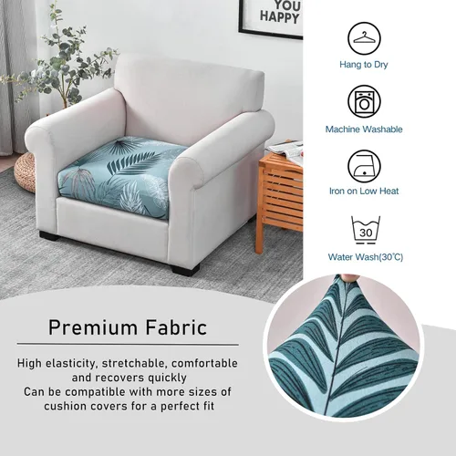Miniatura 5 de CRFATOP Fundas elásticas de cojín de repuesto para sofá, fundas de asiento de sofá impresas, lavable, extraíble, protector de muebles individual