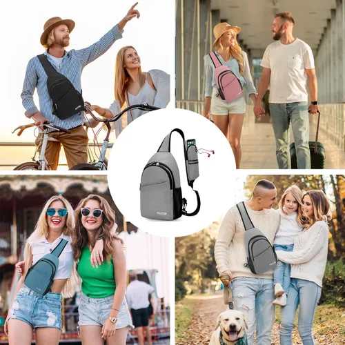 Miniatura 2 de Mochila cruzada para mujeres y hombres, multiusos, artículos esenciales de viaje, senderismo, bolsa de pecho