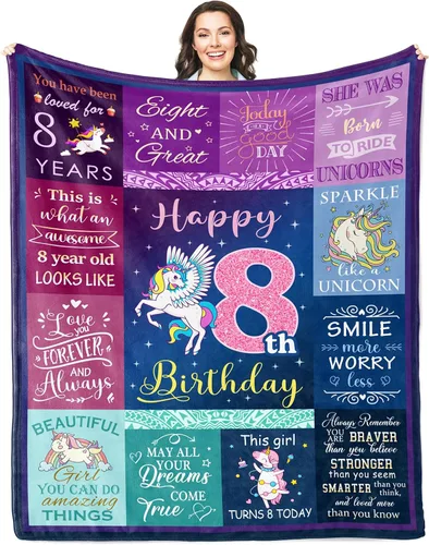 Miniatura 9 de Solzien Manta de regalo de cumpleaños para niño de 1 año, 50 x 40 pulgadas, regalos para hijo de un año, sobrino/nieto, decoraciones de primer