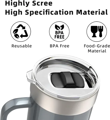 Miniatura 7 de Paquete de 2 tapas de repuesto para vasos YETI de 20 onzas, Lowball de 10 onzas y taza con popote de 25 onzas, cubierta de repuesto con interruptor