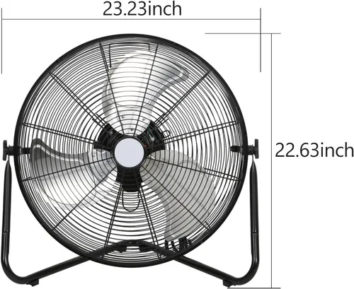Miniatura 7 de BILT HARD Ventilador de piso de alta velocidad 4650 CFM de 20 pulgadas, ventilador de metal resistente de 3 velocidades con sistema de montaje
